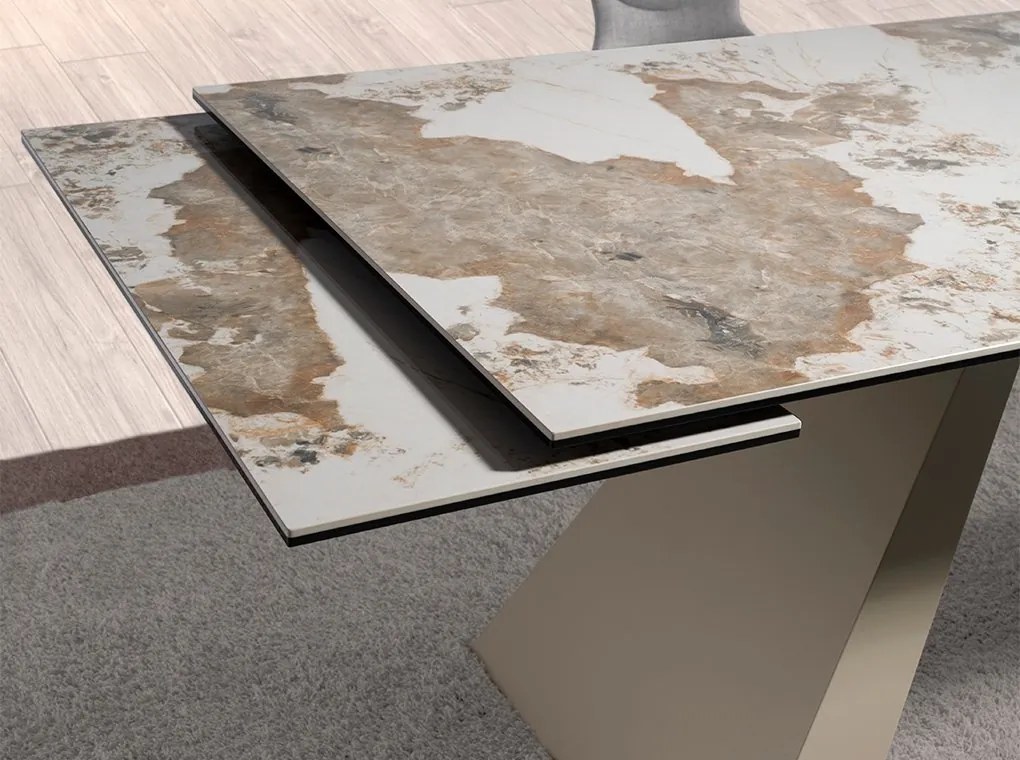 Masa extensibila deosebita design LUX Porcelain Marble 180-260x90cm
