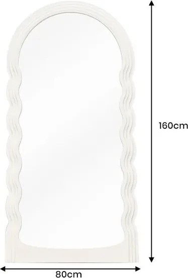 Oglinda de perete design modern Wave 160cm, alb A-45941 VC