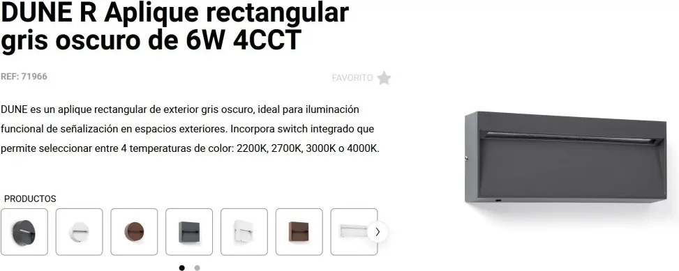 Mini Aplica exterior ambientala 6W 4CCT DUNE R gri