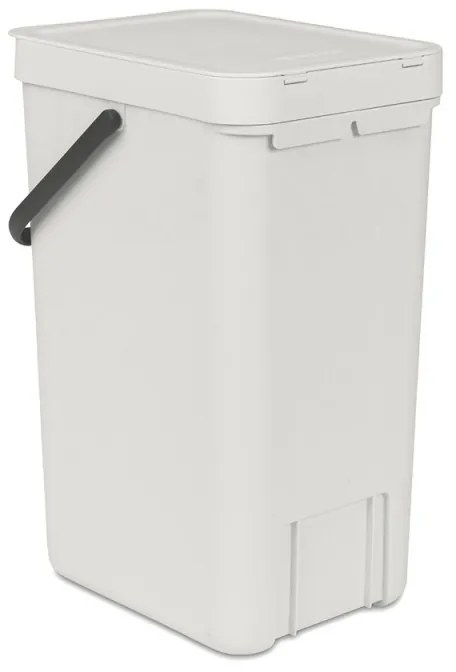 Cos de gunoi colectare selectiva Brabantia Sort&Go 1005516, 16 L, Maner, Montabil pe perete, Gri deschis