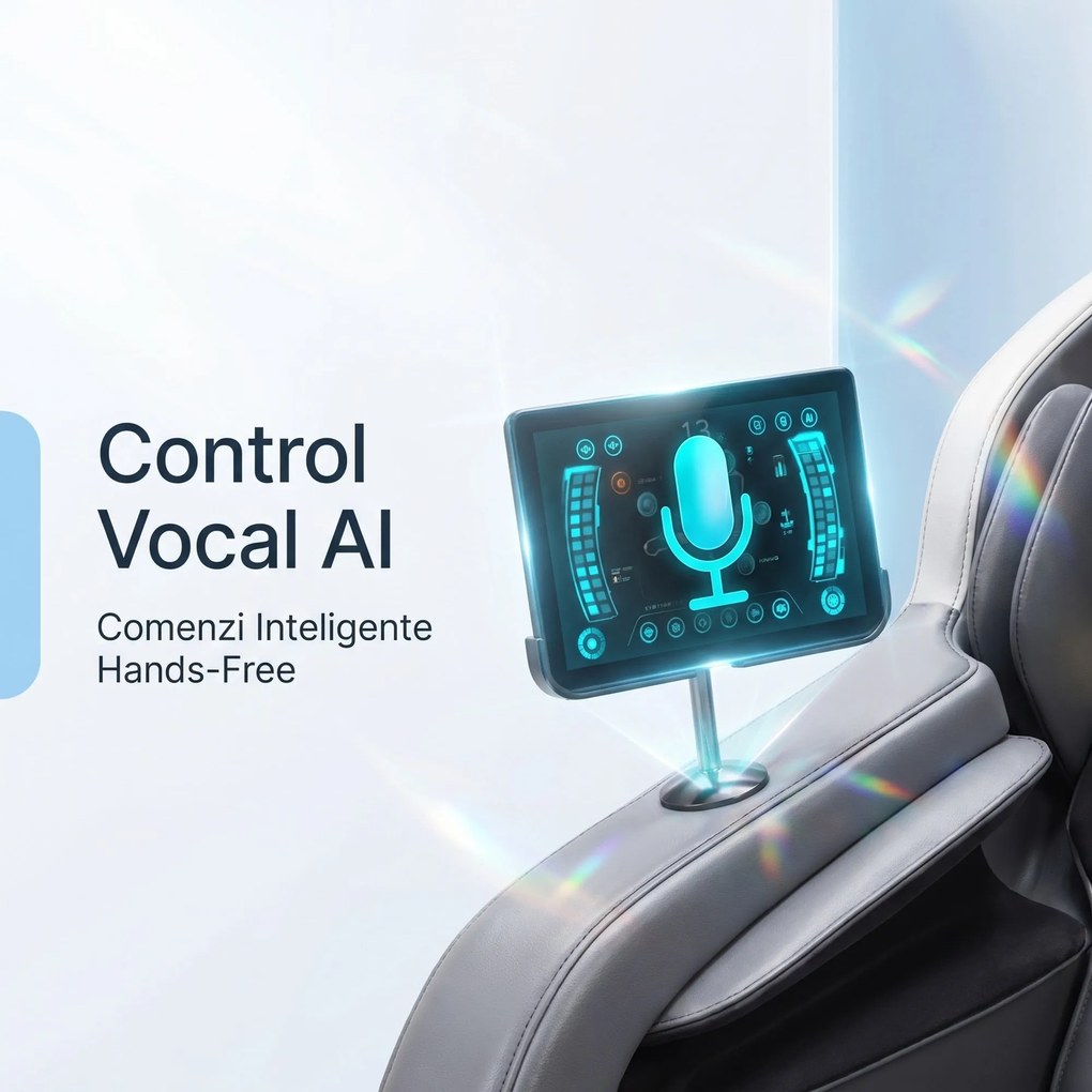 Fotoliu de masaj full body cu AI Voice, sina SL-Track si airbag 360, Gri