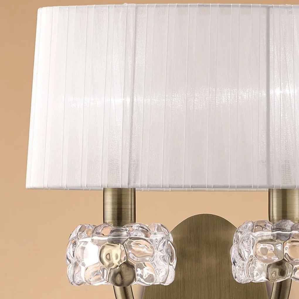 Aplica de perete clasica LOEWE antique brass/ abajur alb