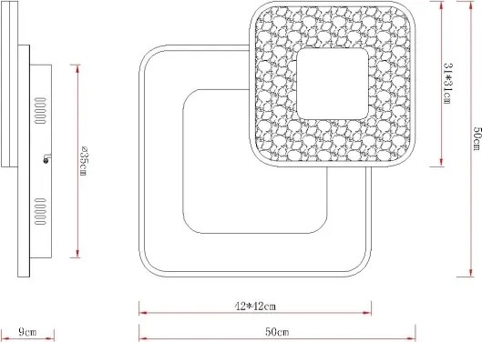 Globo 48097-48 - Plafonieră LED dimabilă MOSAIKO LED/48W/230V 50x50 cm+telecomandă