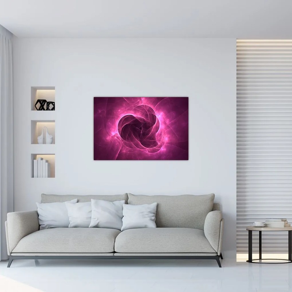 Tablou cu abstracțiune modernă în roz (90x60 cm)