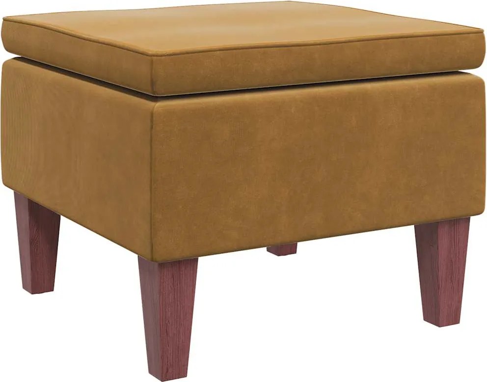 vidaXL Scaun cu picioare din lemn, maro, catifea