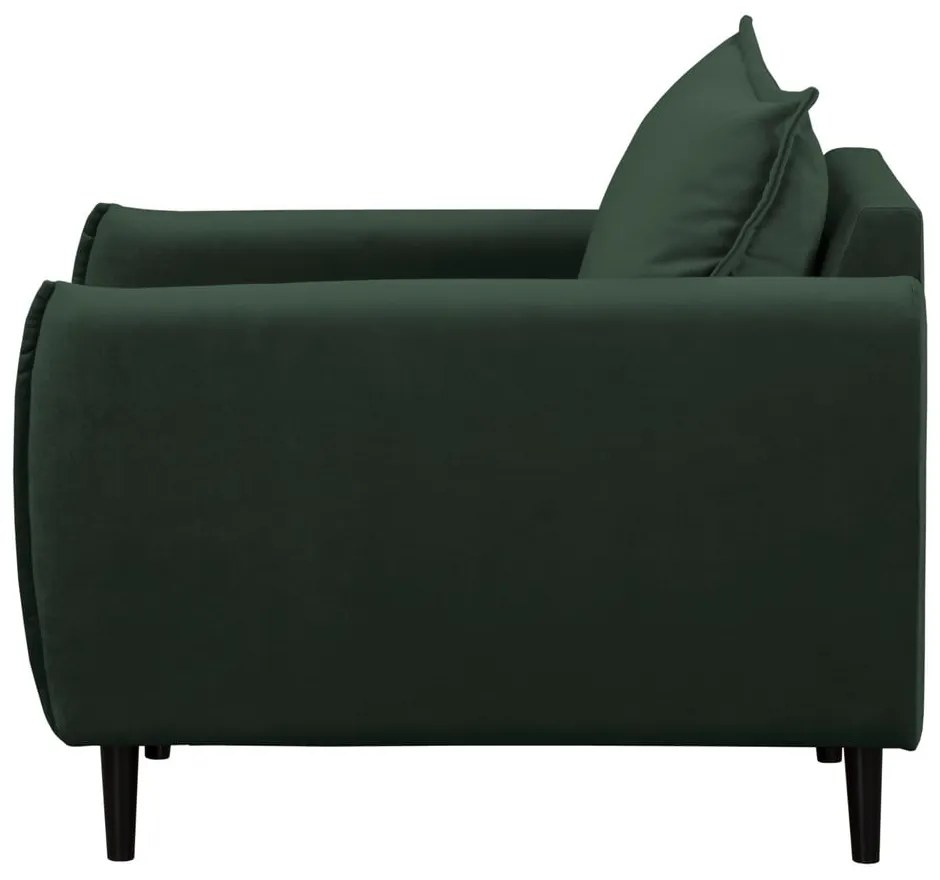 Fotoliu verde închis cu tapițerie din catifea Juli – Ropez