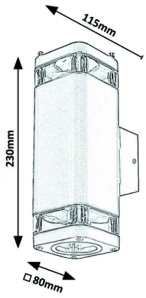 Aplică de exterior Rabalux 2xGU10/25W/230V IP44 neagră