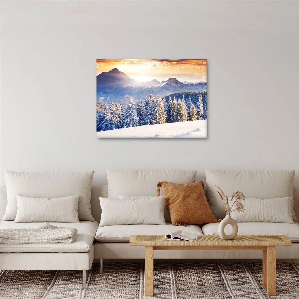 Tablou - Peisaj montan în timpul iernii (70x50 cm)