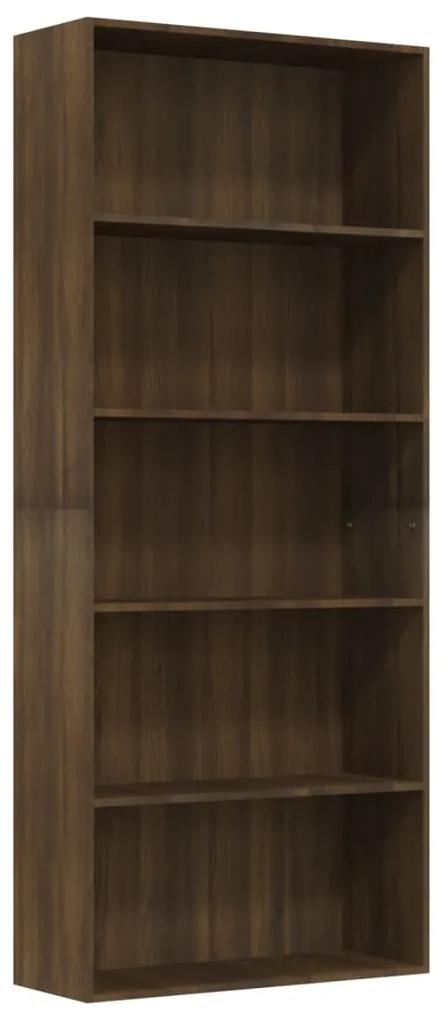 Biblioteca 5 niveluri stejar maro 80x30x189 cm lemn compozit Stejar brun