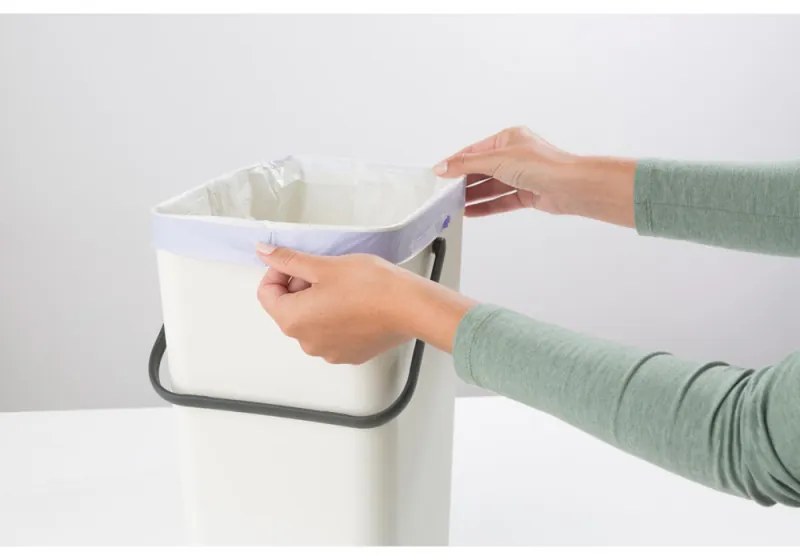 Cos de gunoi colectare selectiva Brabantia Sort&Go 648978, 16 L, Maner, Montabil pe perete, Gri inchis