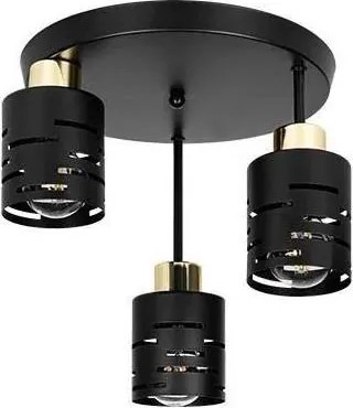 Lustru aplicat ELEN 3xE27/35W/230V negru/auriu