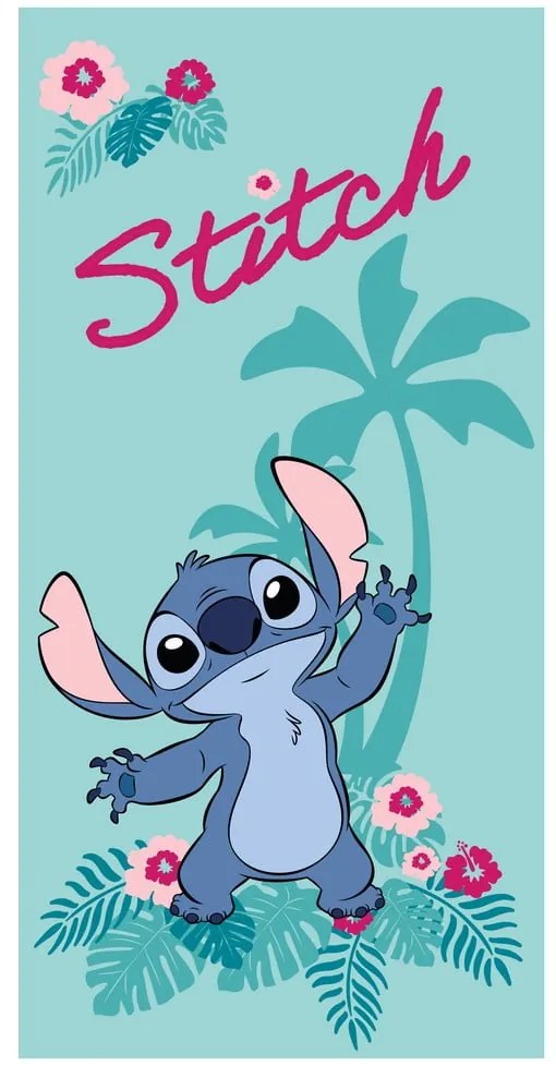 Prosop pentru copii turcoaz din microfibră 70x140 cm Lilo and Stitch "Hawaii" – Jerry Fabrics