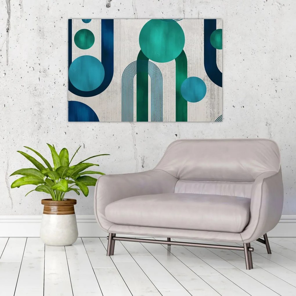 Tablou - Linii și forme circulare (90x60 cm)