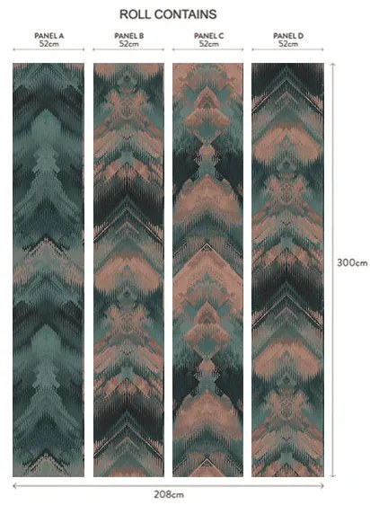 Tapet Reflections, Jade Green Luxury Geometric, 1838 Wallcoverings, 6.5mp / rola