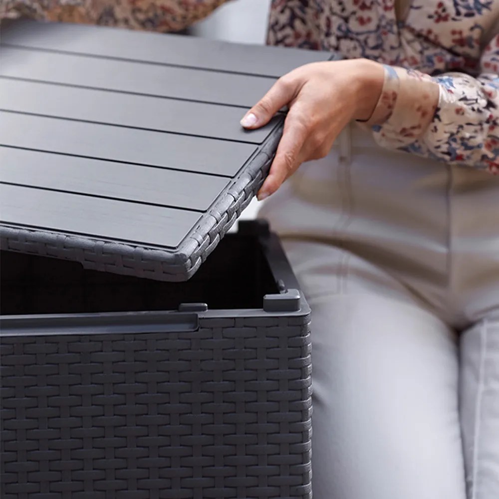 Set mobilier de grădină pentru balcon Claire IV cu masă de depozitare Vigo, grafit