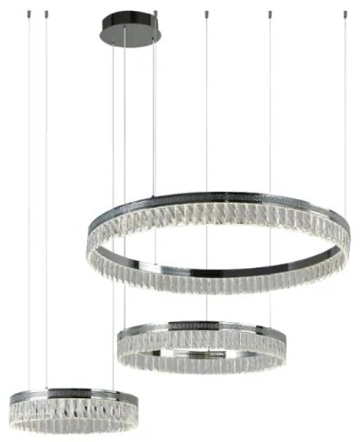 Lustră cu cristale LED THALIA, reglabilă, suspendată pe cablu, 120W/230V 3000-6000K + telecomandă