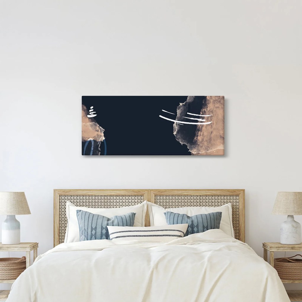 Tablou - Abstracție albastru închis (120x50 cm)