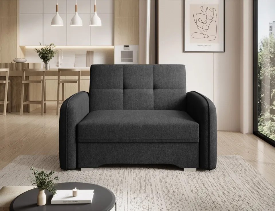 Canapea extensibila cu un loc, 102x109x84 cm, Laine 1, Eltap (Culoare: Gri / Poco 4)