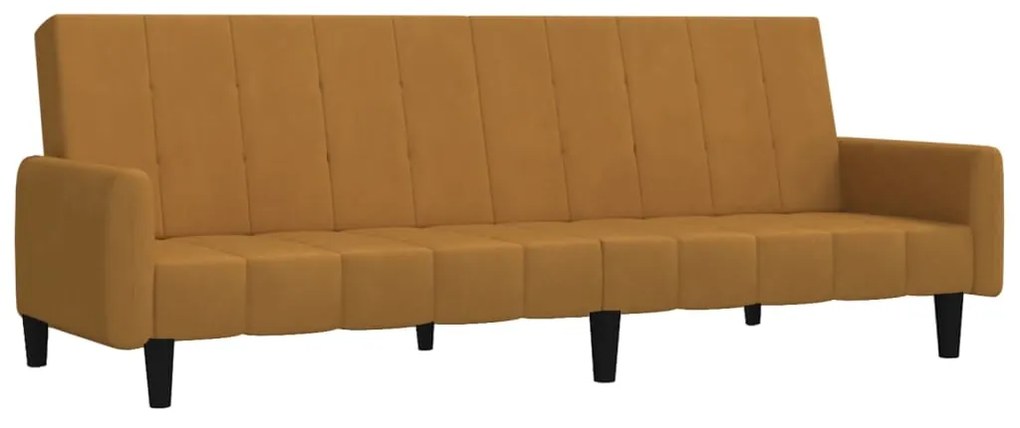 337387 vidaXL Canapea extensibilă cu 2 locuri, maro, catifea
