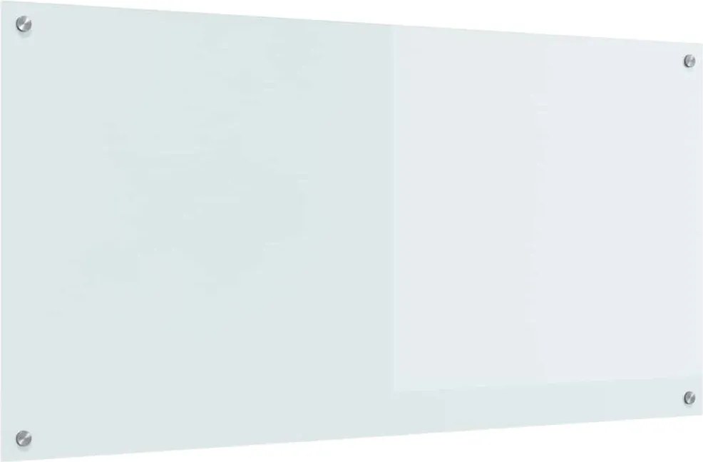 vidaXL Panou de bucătărie Alb 120 x 60 cm sticlă securizată