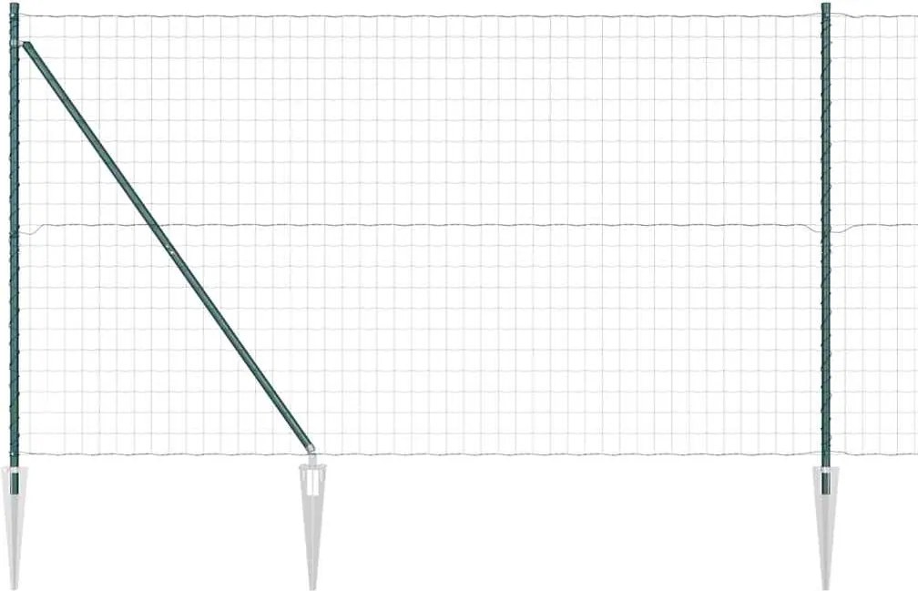 vidaXL Gard cu Stâlp Verde 1,5 x 10 m Oțel