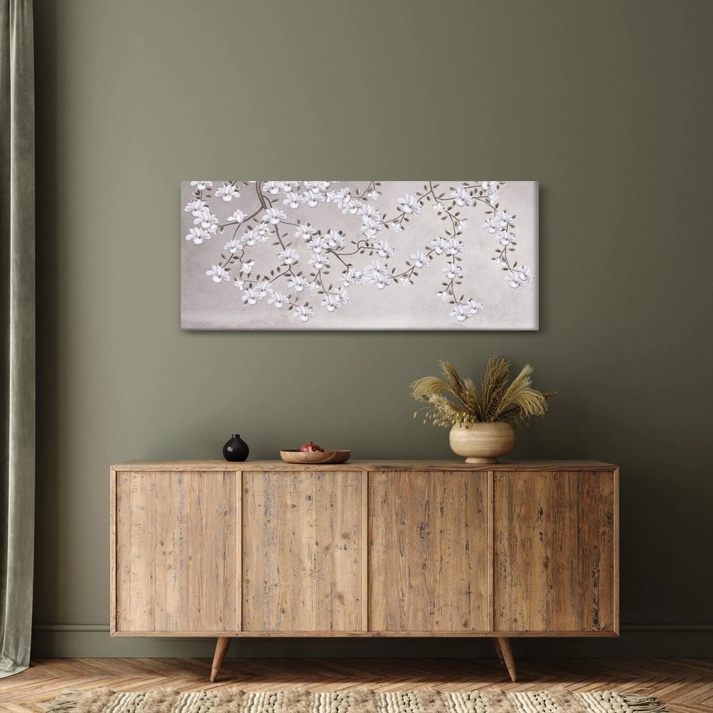 Tablou - Flori într-un peisaj gri (120x50 cm)
