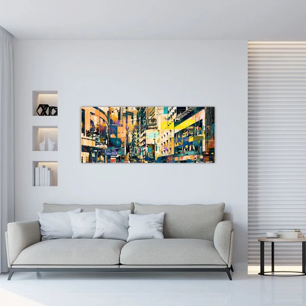 Tablou abstacțiunii pictate (120x50 cm)