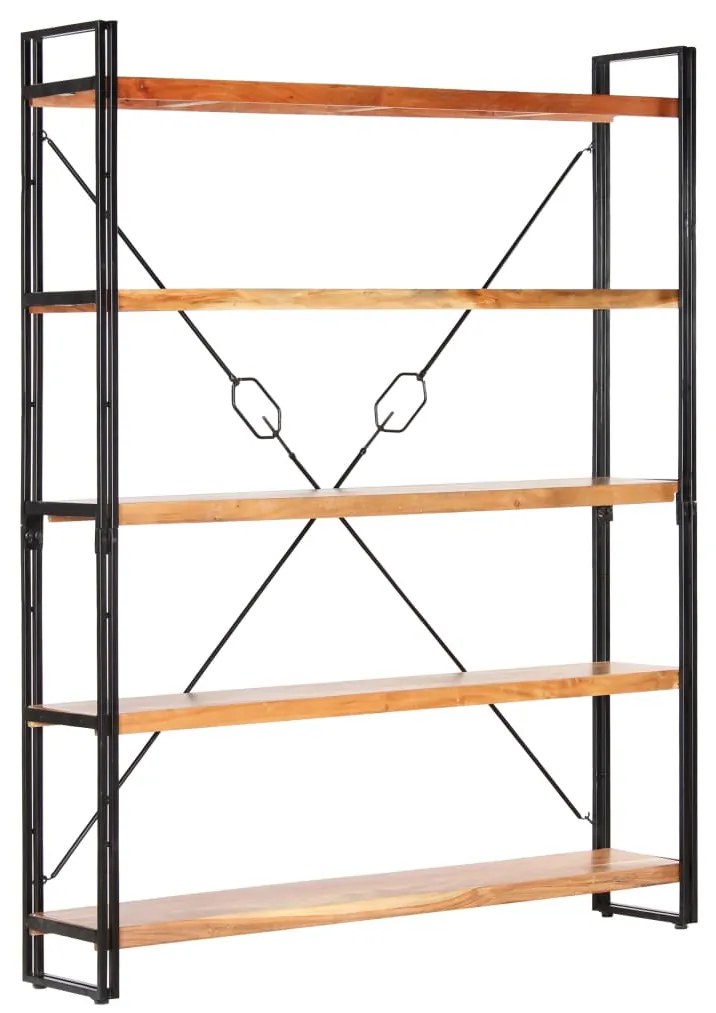 vidaXL Bibliotecă cu 5 rafturi, 140x30x180 cm, lemn masiv de acacia