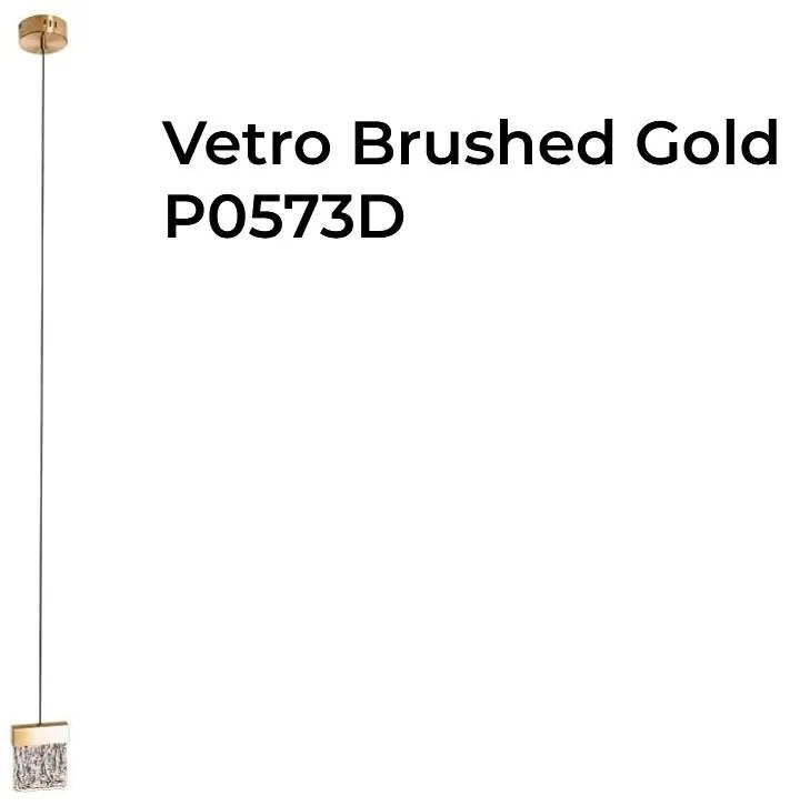 Pendul LED dimabil design modern Vetro Brushed Gold