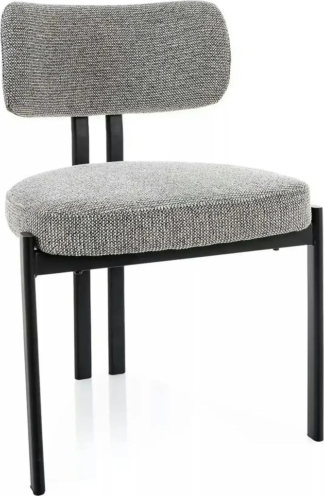 Scaun MISAKI, gri/negru, stofă/metal, 57x48x81 cm