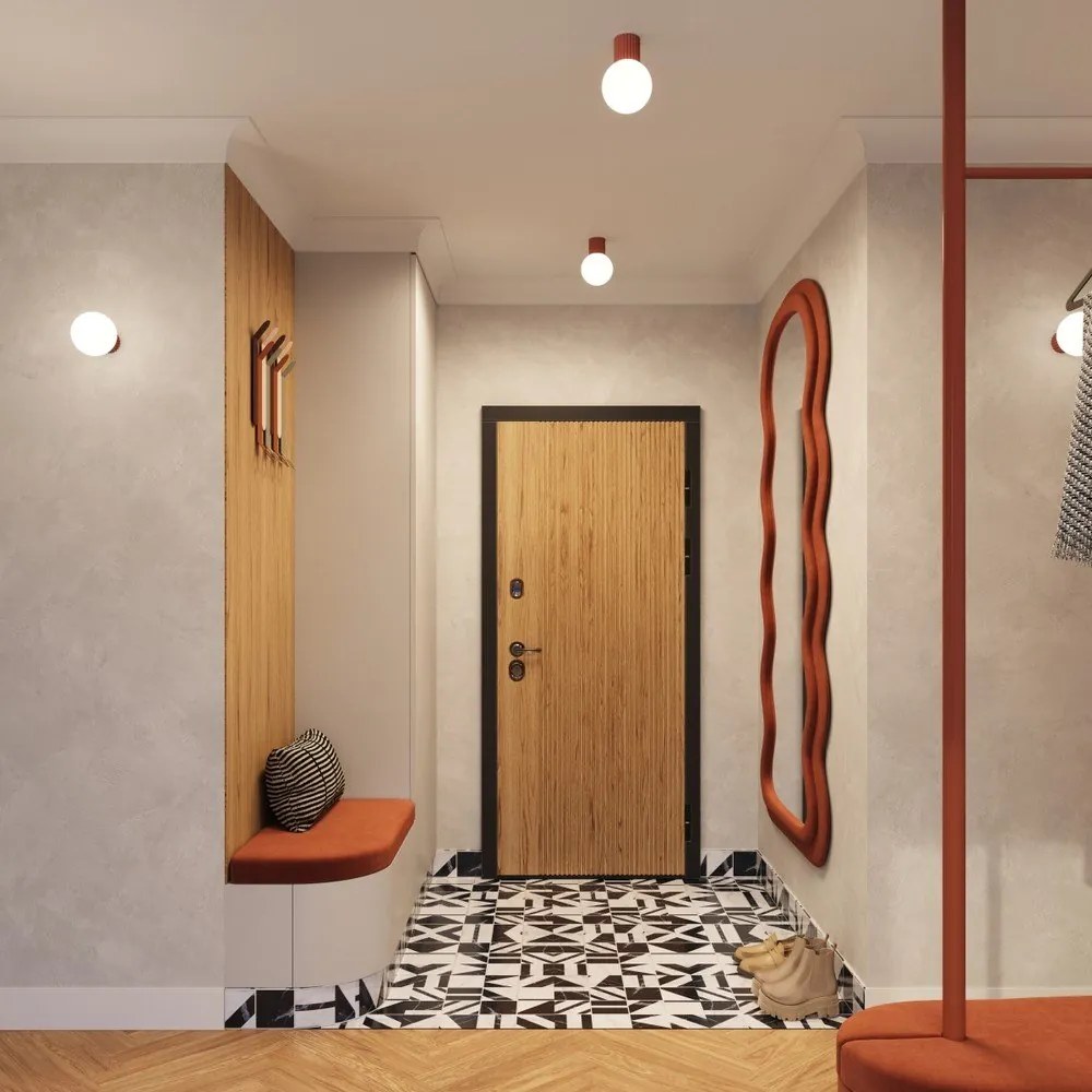 Plafonieră portocalie cu abajur din sticlă ø 12 cm Orbital – Sollux