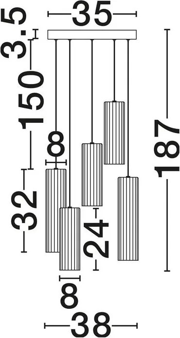Lustra cu 5 pendule LED BRIELLE