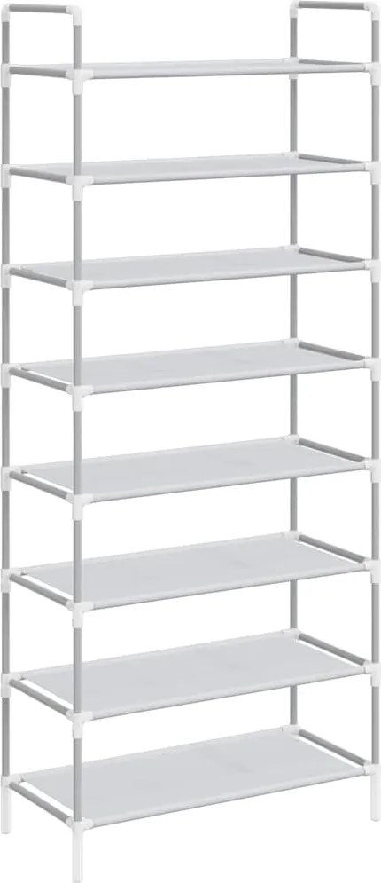 vidaXL Raft încălțăminte 8 etajere, argintiu, metal și textil nețesut