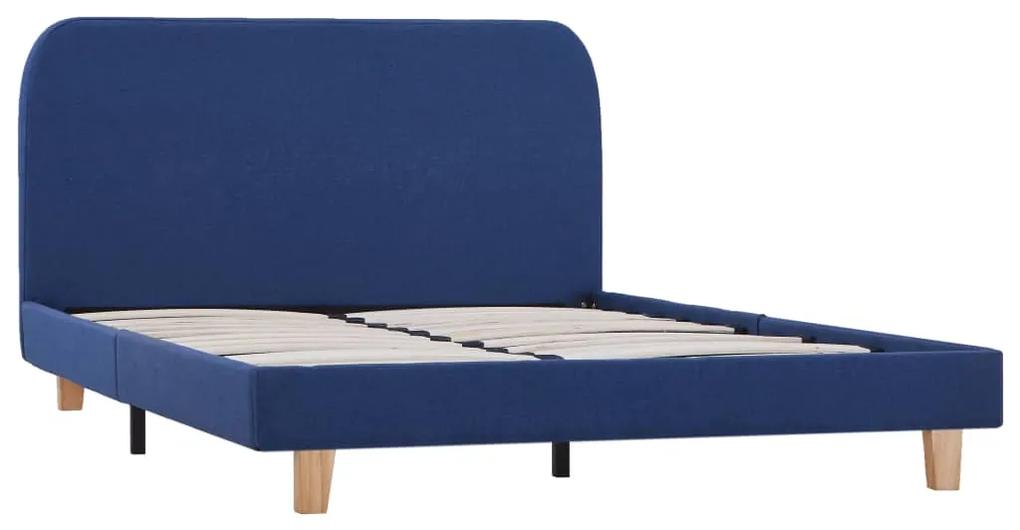 280877 vidaXL Cadru de pat, albastru, 120 x 200 cm, material textil