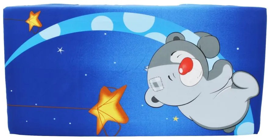 Cearceaf  din bumbac cu elastic 120x60 cm Bear Moon Dark