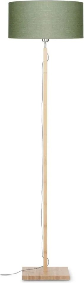 Lampadar modern cu baza din lemn si abajur textil FUJI, verde FUJI/F/4723/GF