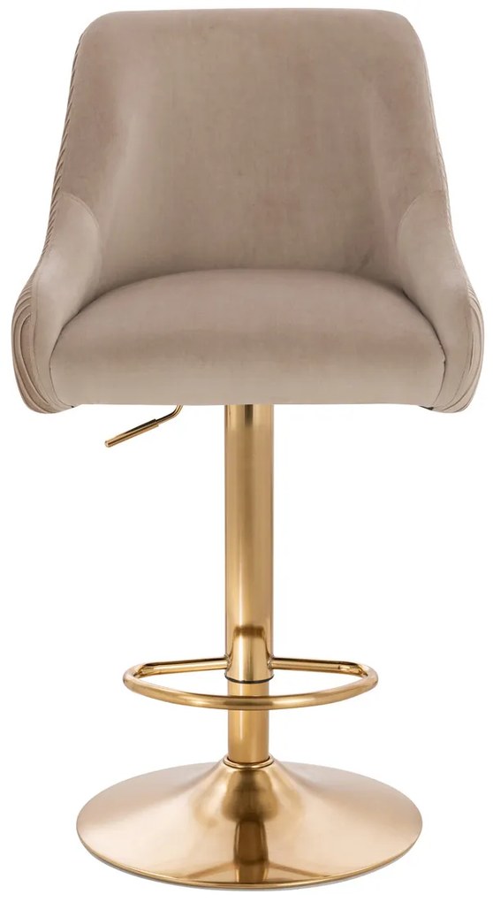 HR920W Scaun Latte din Catifea cu Bază Aurie