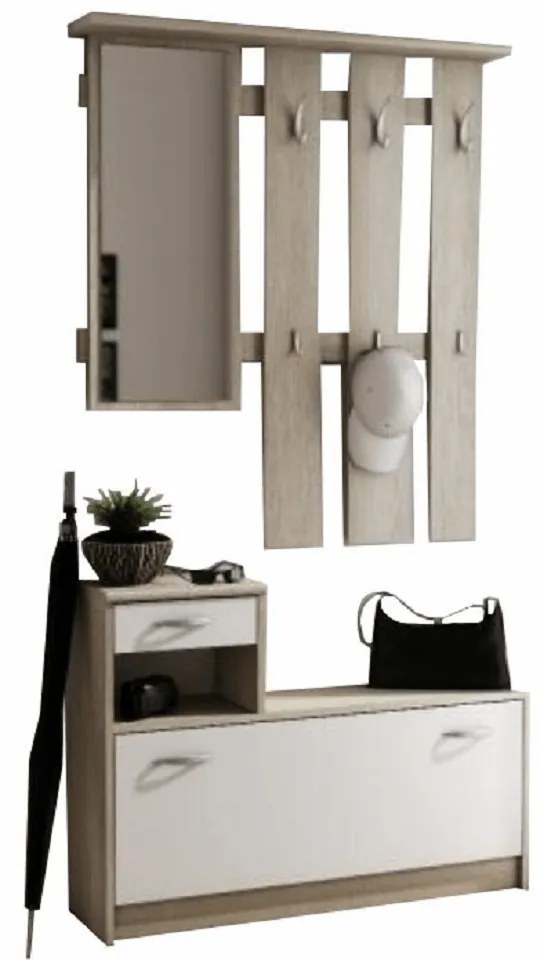 Set hol 2 piese Vira Mecki stejar sonoma 100/26/190 cm