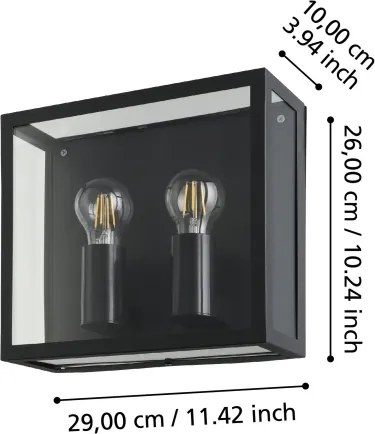 Aplică de exterior ALAMONTE 2xE27/40W/230V IP44 Eglo 900698