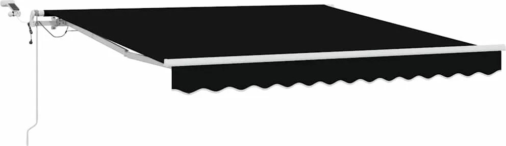 vidaXL Cortina Retractabilă Negru 350 x 250 cm Poliester și metal