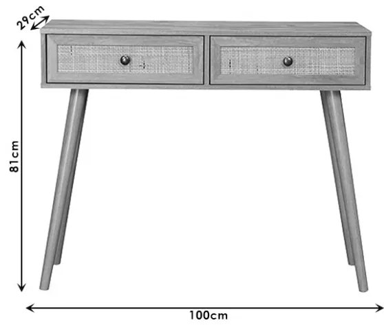 Consola Oslo Sonoma 100x29x81 cm