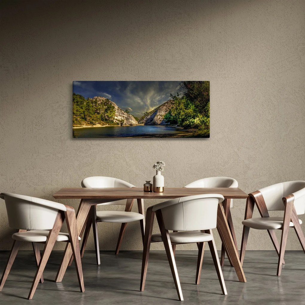 Tablou peisajului cu lac (120x50 cm)