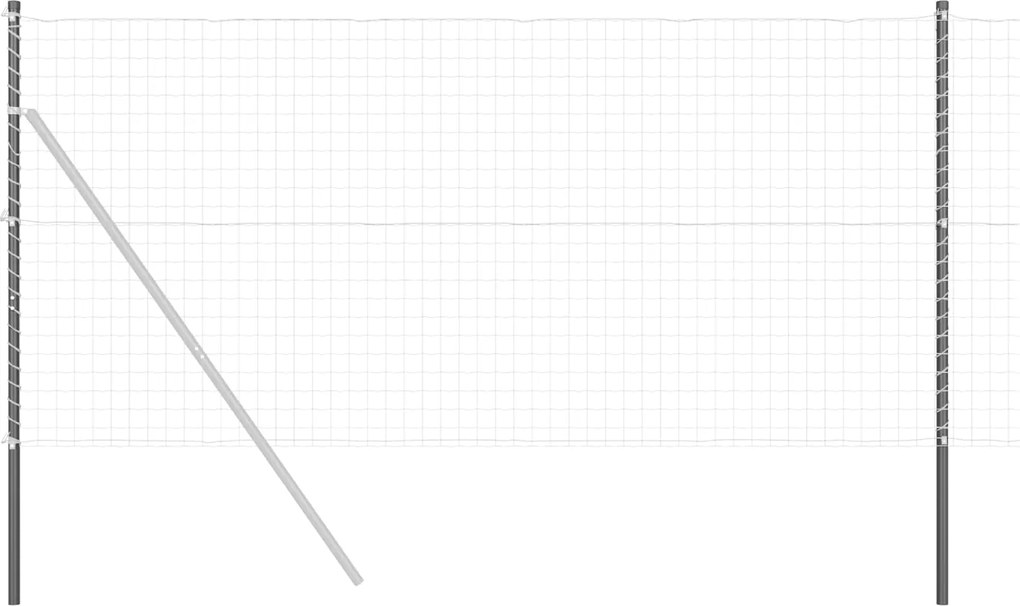 vidaXL Stâlp de gard. 12 pcs Gri Oțel vopsit în pulbere