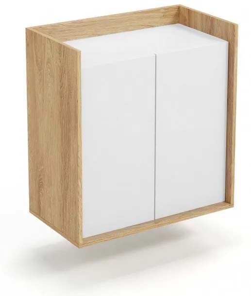 Corp depozitare modular Mobius 2D natur/alb – H83 cm