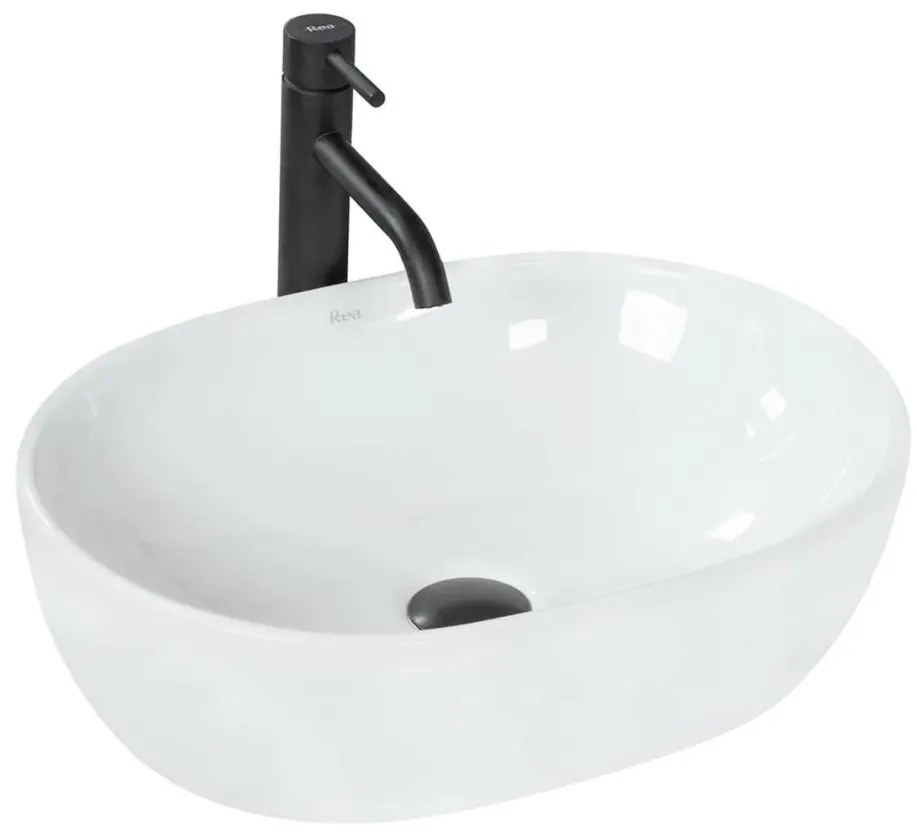 REA-U0416 - Lavoar pentru blat AMELIA 34,5 x 48 cm ceramică/alb lucios