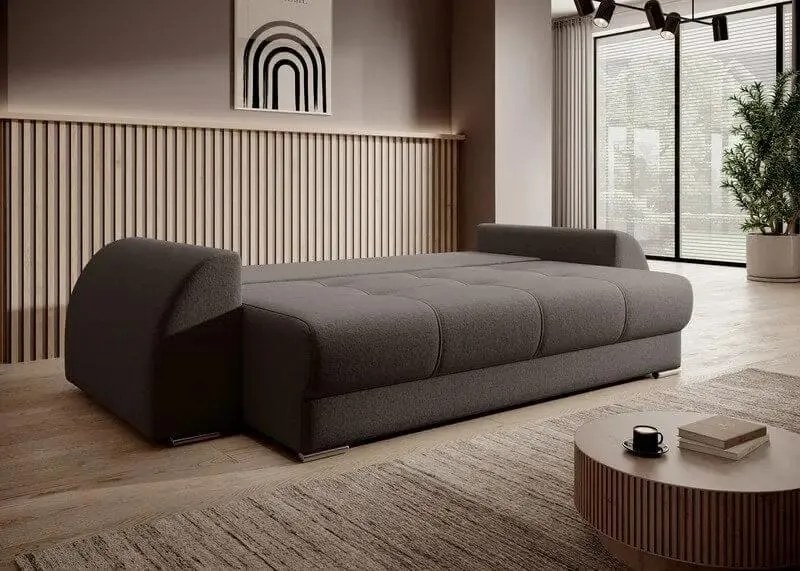 Canapea extensibilă dumonde cu ladă de depozitare si sezut confortabil din spuma high-density, Verona Kaki 260x100 cm