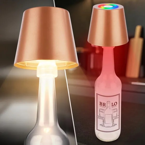 Briloner 7510013-LED RGB Lampă de masă dimabilă CALIDA 2,5W/5V IP44 1200mAh bronz