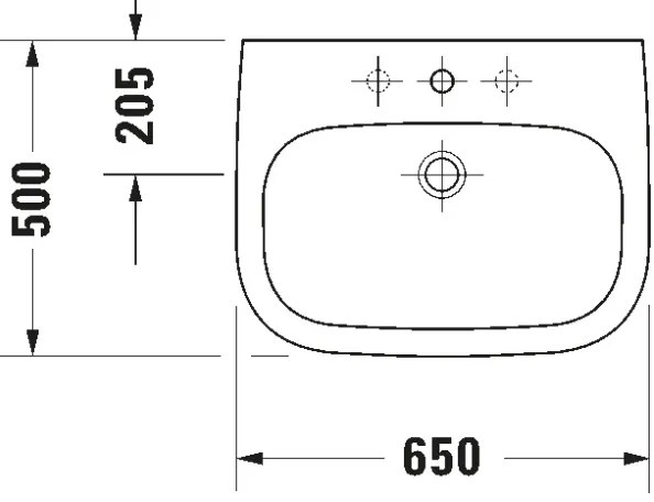 Duravit 23106500002 - Lavoar suspendat D-CODE 65x50 cm, ceramică/alb lucios