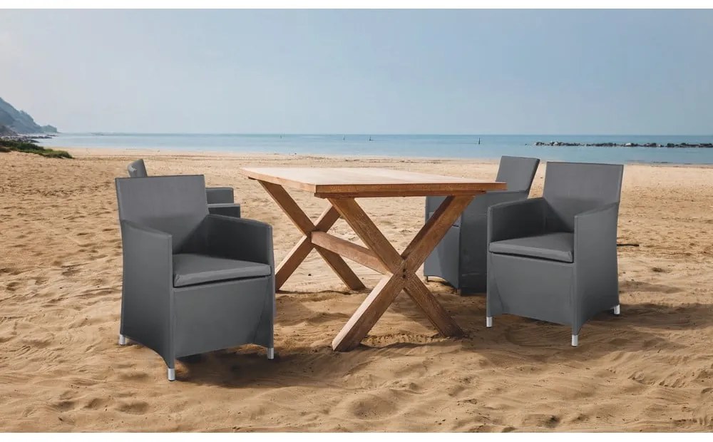 Scaun de grădină gri din metal Bali - Tomasucci