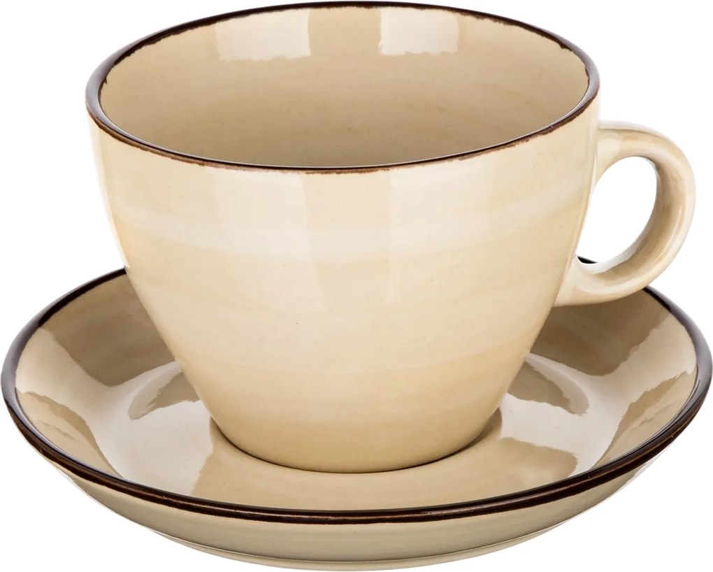 Ceașcă cu farfurioară Banquet PALAS, 290 ml,  crem